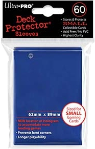 Ultra Pro Small Size Deck Protectors Box - Blue [10 packs/62mm x 89mm] (New Hologram Location)