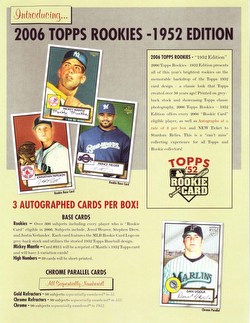 06 2006 Topps Rookies 1952 Edition Baseball Cards Case [Hobby/8 boxes]