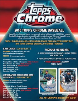 10 2010 Topps Chrome Baseball Cards Box [Hobby]