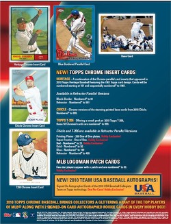 10 2010 Topps Chrome Baseball Cards Box [Hobby]