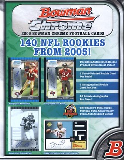 05 2005 Bowman Chrome Football Cards Hobby Box Case [10 boxes/Includes Box Toppers]