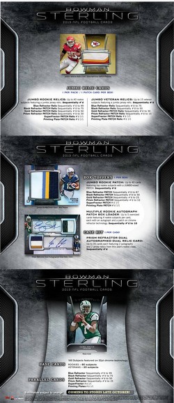 13 2013 Bowman Sterling Football Cards Case [8 boxes]