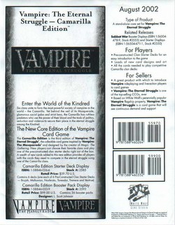 Vampire: The Eternal Struggle CCG Camarilla Preconstructed Starter Deck Box