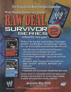 Raw Deal CCG: Survivor Series 2 Booster Box