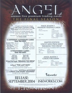Angel Season 5 Trading Cards Box