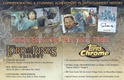 Lord of the Rings Trilogy Chrome Hobby Trading Cards Box