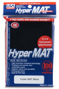 KMC Hyper Matte USA 100 ct. Standard Size Sleeves - Black Case [24 packs]
