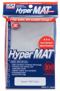 KMC Hyper Matte USA 100 ct. Standard Size Sleeves - Clear [10 packs]