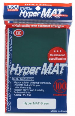 KMC Hyper Matte USA 100 ct. Standard Size Sleeves - Green [10 packs]