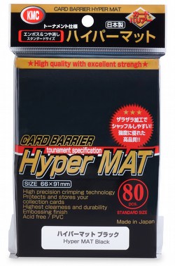 KMC Card Barrier Mat Series Standard Size Sleeves - New Hyper Matte Black Case [30 packs]