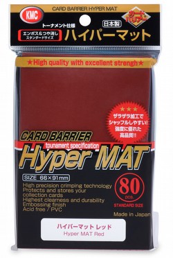 KMC Card Barrier Mat Series Standard Size Sleeves - New Hyper Matte Red Case [30 packs]