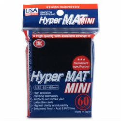 KMC Card Barrier Hyper Mat Mini Yu-Gi-Oh Size Sleeves - Hyper Matte Black Case [30 packs]