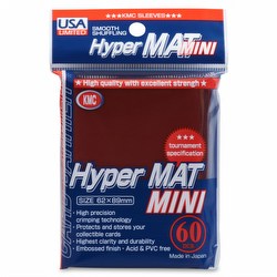 KMC Card Barrier Hyper Mat Mini Yu-Gi-Oh Size Sleeves - Hyper Matte Red Case [30 packs]