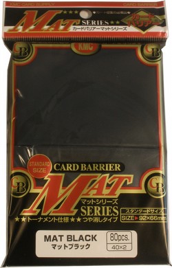 KMC Card Barrier Mat Series Standard Size Sleeves - Matte Black Case [30 packs]
