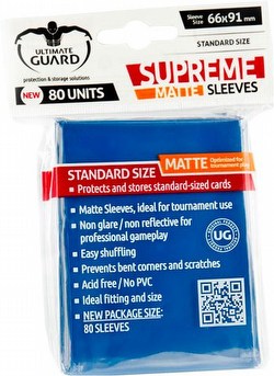 Ultimate Guard Supreme Standard Size Matte Blue Sleeves Box [10 packs]