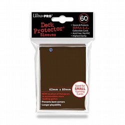 Ultra Pro Small Size Deck Protectors Box - Brown [10 packs/62mm x 89mm] (New Hologram Location)