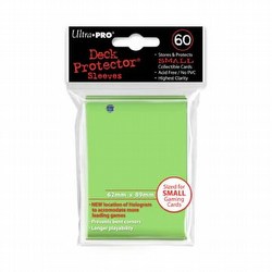Ultra Pro Small Size Deck Protectors Box - Lime Green [10 packs/62mm x 89mm] (New Hologrm Location)