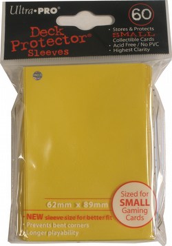 Ultra Pro Small Size Deck Protectors Box - Yellow [10 packs/62mm x 89mm]