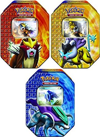 Shiny Entei, Suicune, and Raikou Promos in Fall 2010 Tins 