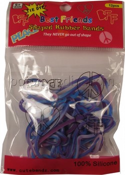 Best Friends Tie Dye Shaped Rubber Bands (Bandz) [12 packs]