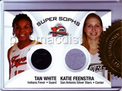 06 2006 Rittenhouse Archives WNBA Basketball Tan White/Katie Feenstra Dual Jersey Case Card [CT1]