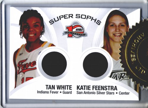 06 2006 Rittenhouse Archives WNBA Basketball Tan White/Katie Feenstra Dual Jersey Case Card [CT1]