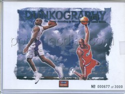 99/00 1999/2000 Fleer Vince Carter & Lamar Odom Dunkography Oversized Card