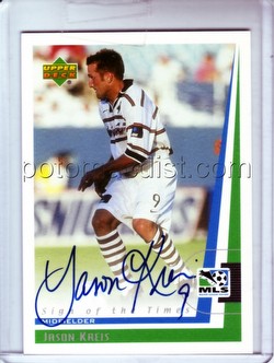 99 1999 Upper Deck MLS Soccer Jason Kreis Autograph Card [#JK]