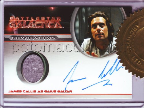Battlestar Galactica Season 4 Trading Cards James Callis Autograph Costume 4-Case Incentive Card