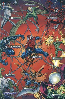 Spiderman 1994 [94] Case Insert Jumbo MasterPrints Trading Card Set [9 cards]
