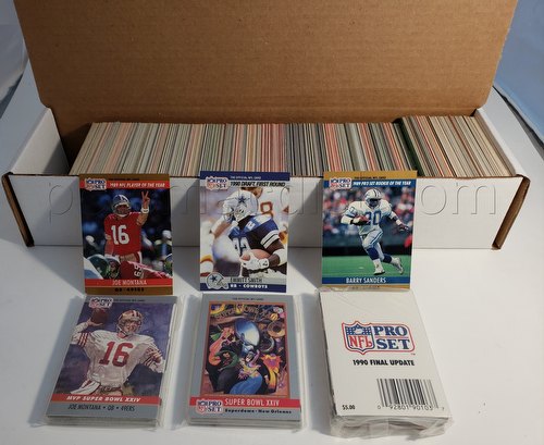1990 Pro Set Football Master Set [hand collated #1-#800 except 338 plus Super Bowl and SB MVPs]