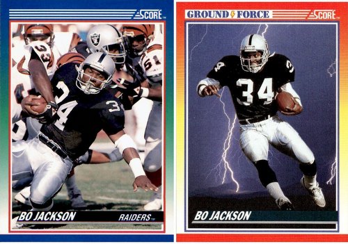 90 1990 Score Football Bo Jackson 46-Card Lot [#10 & #330]