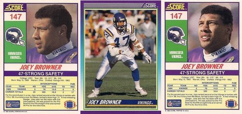 90 1990 Score Football Joey Browner 50-Card Lot [2 Variations of #147]