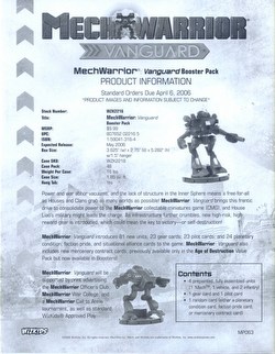 MechWarrior Collectible Miniatures Game [CMG]: Vanguard [12 boosters]
