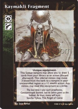 Vampire: The Eternal Struggle CCG Kaymakli Fragment Promo Card