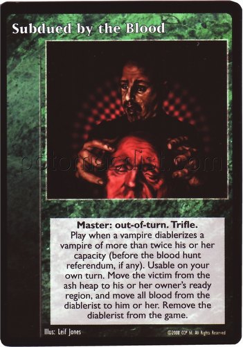 Vampire: The Eternal Struggle CCG Subdued by the Blood Promo Card