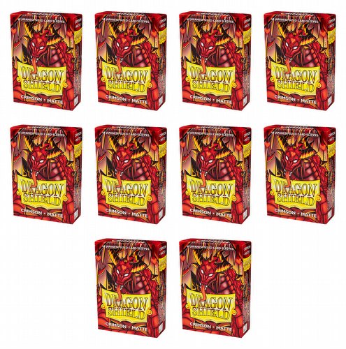 Dragon Shield Japanese (Yu-Gi-Oh Size) Card Sleeves Box - Matte Crimson [10 packs]