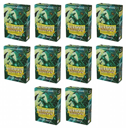 Dragon Shield Japanese (Yu-Gi-Oh Size) Card Sleeves Box - Matte Olive [10 packs]