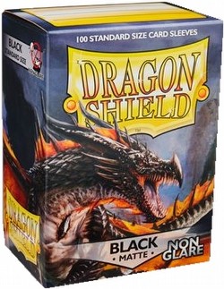 Dragon Shield Standard Size Card Game Sleeves Pack - Matte Black Non-Glare Amina
