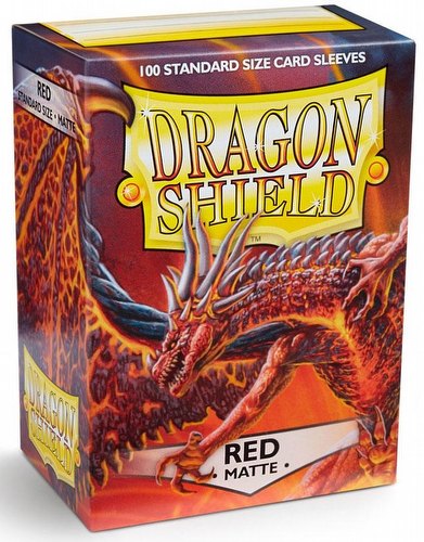 Dragon Shield Standard Size Card Game Sleeves - Matte Red [2 packs]