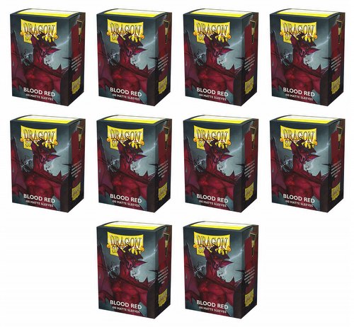 Dragon Shield Standard Size Card Game Sleeves Box - Matte Blood Red