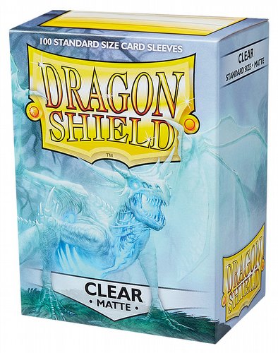 Dragon Shield Standard Size Card Game Sleeves - Matte Clear [5 packs]