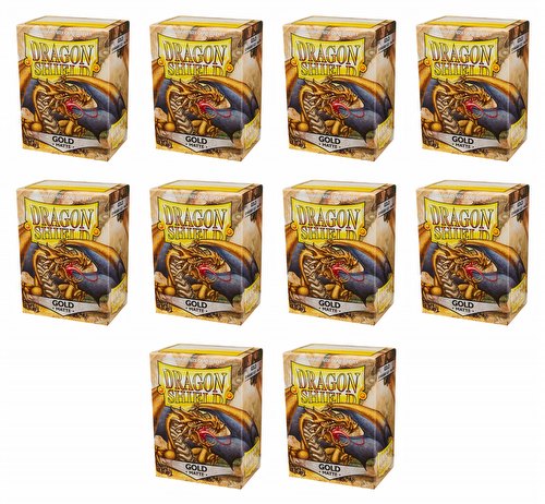 Dragon Shield Standard Size Card Game Sleeves Box - Matte Gold