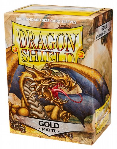 Dragon Shield Standard Size Card Game Sleeves Pack - Matte Gold