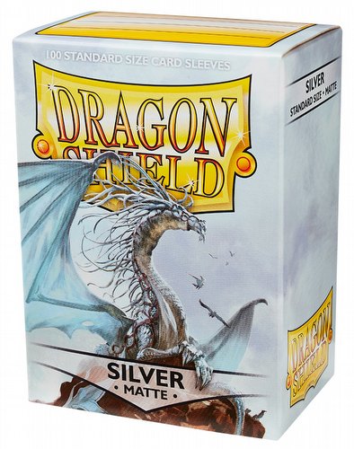 Dragon Shield Standard Size Card Game Sleeves - Matte Silver [2 packs]