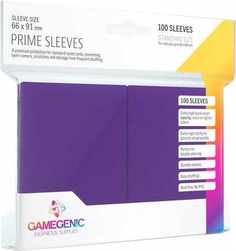 Gamegenic Prime Standard Size Card Game Sleeves Box - Purple