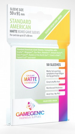 Gamegenic Matte Board Game Sleeves Box - Standard American