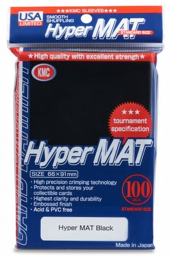 KMC Hyper Matte USA 100 ct. Standard Size Sleeves - Black [3 packs]