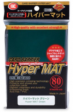 KMC Card Barrier Mat Series Standard Size Sleeves - New Hyper Matte Green Case [30 packs]