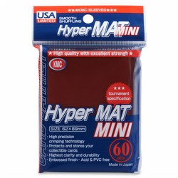 KMC Card Barrier Hyper Mat Mini Yu-Gi-Oh Size Sleeves - Hyper Matte Red [10 packs]